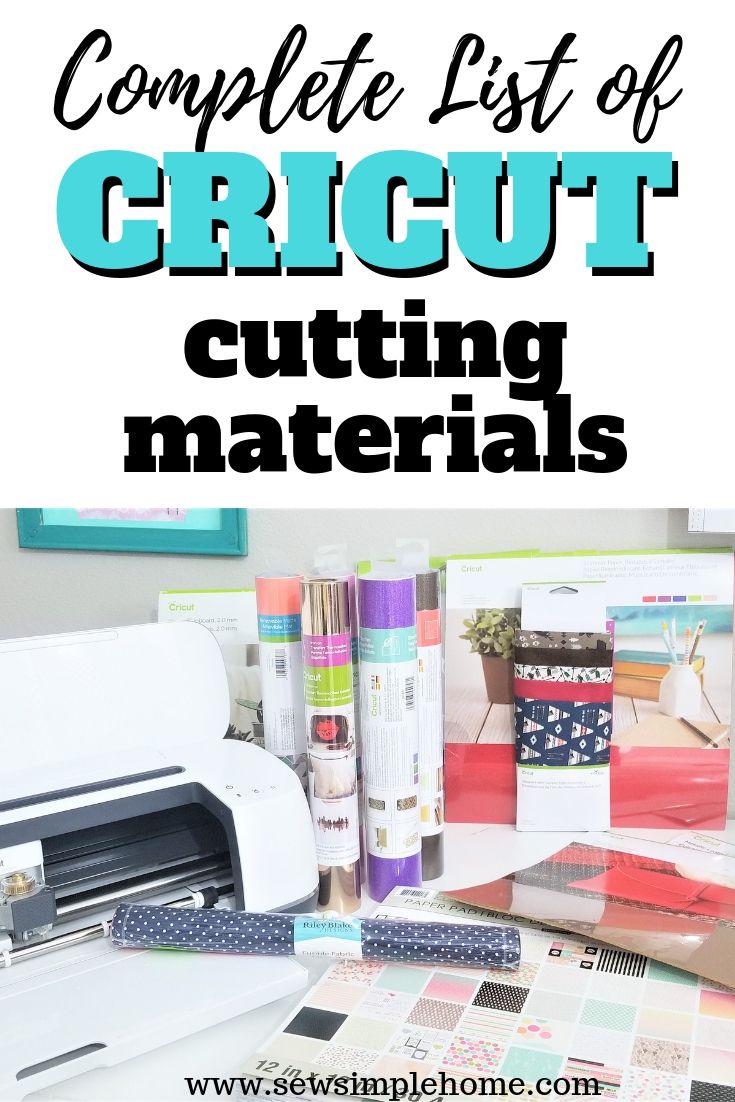 A Complete List of Cricut Cutting Materials
